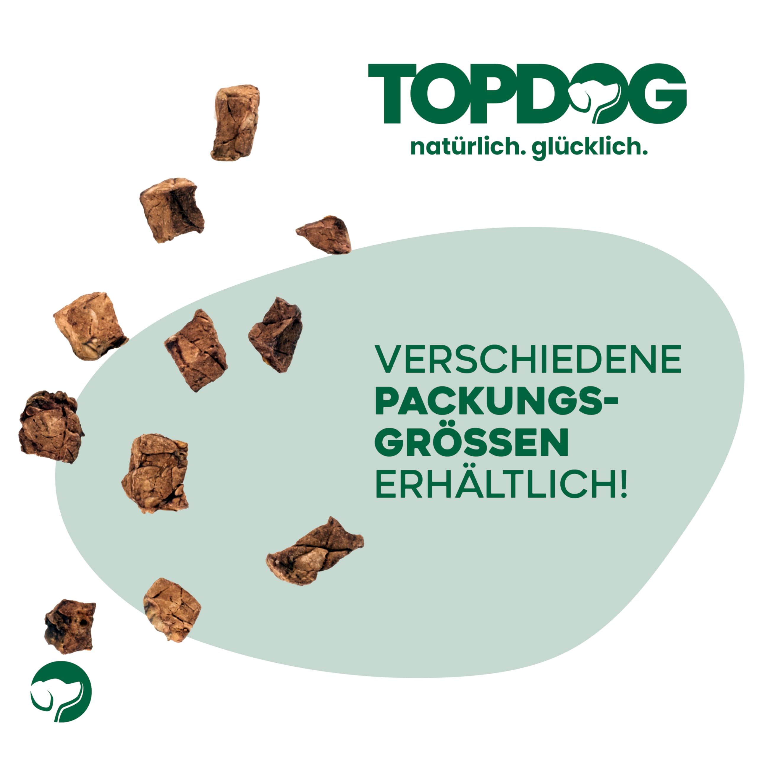 Topdog Trainingsleckerli Rinderlunge für Hunde getrocknet 20 x 70g - Kleine Rinderlungenwürfel für Hunde - 100% natürlich, hergestellt in Schleswig-Holstein und fettarm