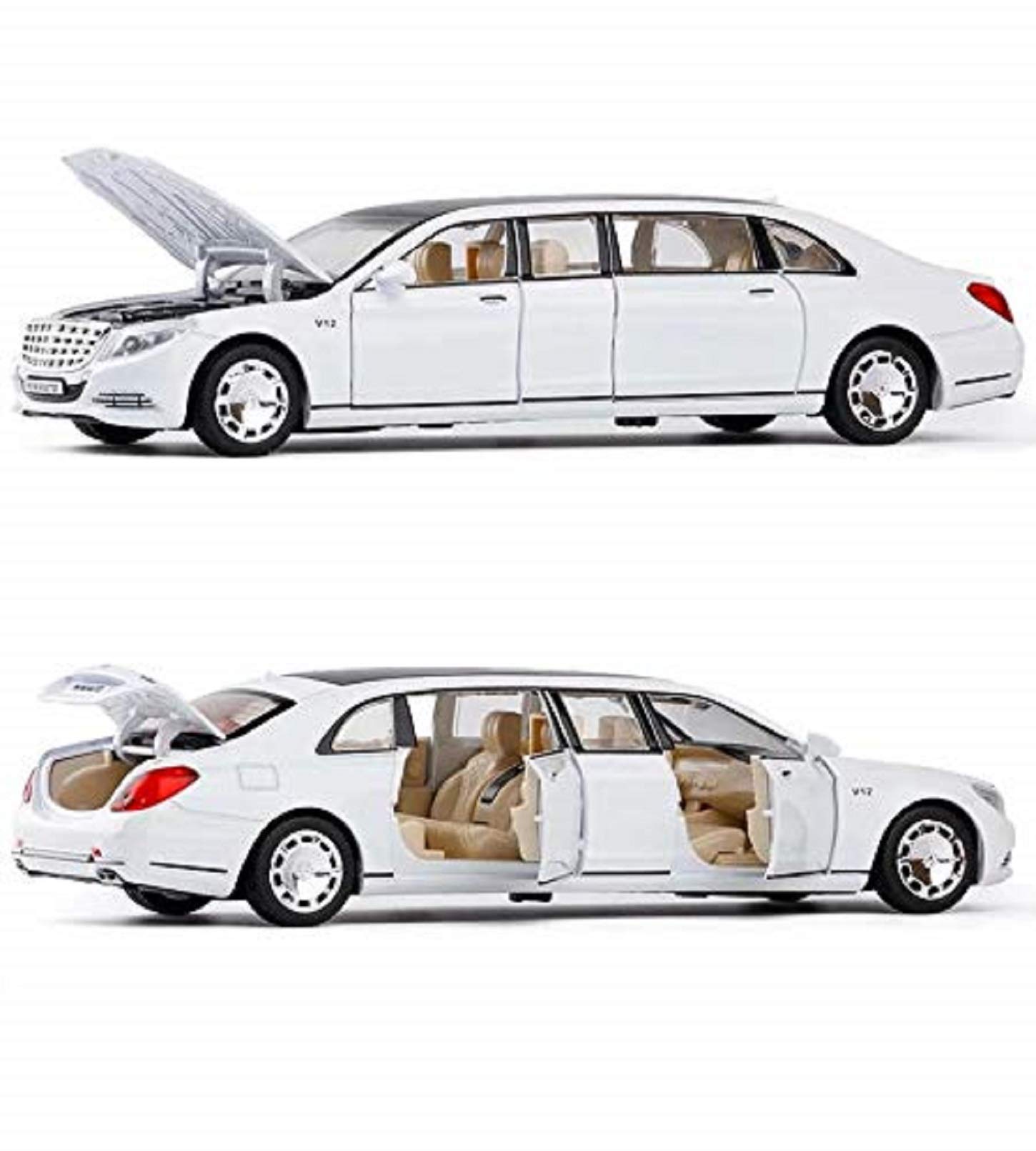Easytobuy 1:32 Mereceds Maybach S600 Model Diecast Metal Pullback Toy car with Openable Doors & Light, Music Boys car for Kids Best Toys Gifts Toys for Kids (White) (B0D4FFH9G6) Amazon Price History, Amazon Price Tracker