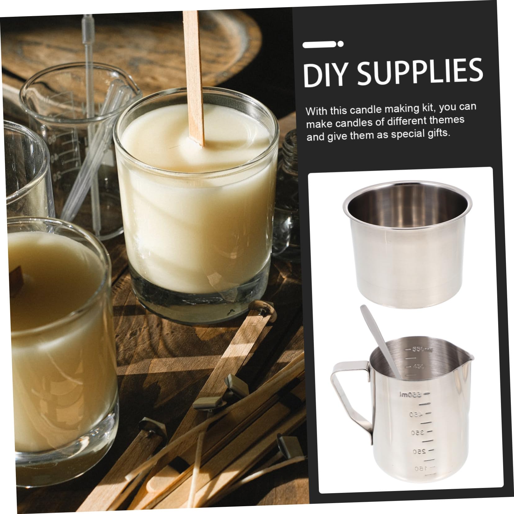 UKCOCO Acero Inoxidable Kit para Hacer Velas Aromáticas DIY, 1 Set