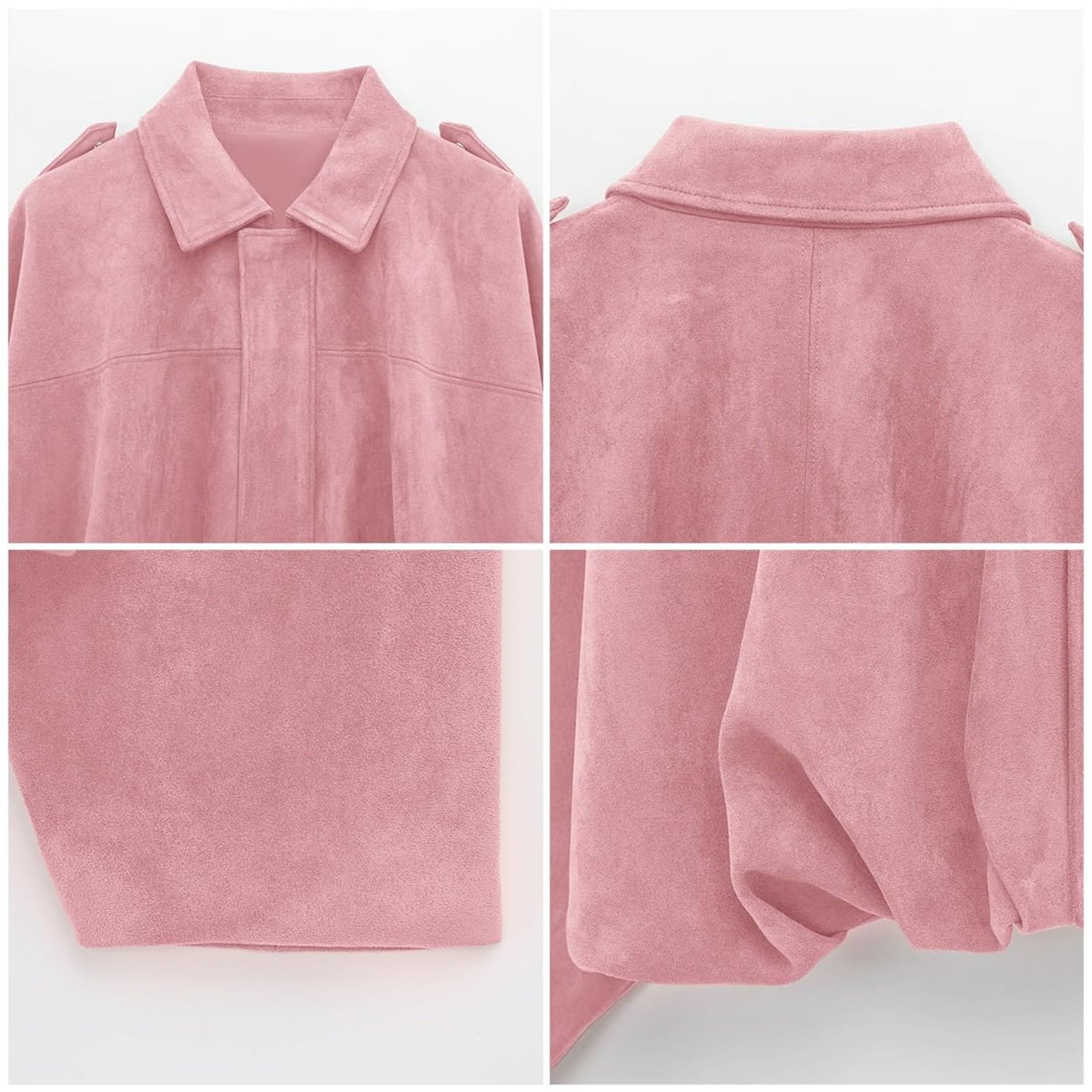 Giacca Bomber Donna In Pelle Scamosciata Con Risvolto Con Zip Giacca Moto Donna Bomber Softshell In Finta Pelle Giacche Primavera Inverno Caldo Giacca Maniche Lunghe e Moda Camoscio