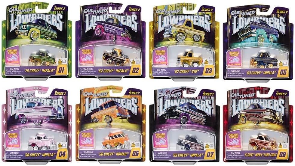 Lowriders Show Glow Series 2 Set of 8 Pieces Diecast Model Cars 597346-XX1