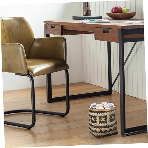 Miniatura 5 de DOITOOL Cubo de basura de mimbre, canasta de basura natural, pequeño, redondo, decorativo, para baños, dormitorios, oficinas (8.25 pulgadas de