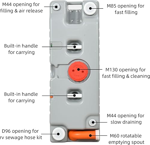 Miniatura 3 de YITAHOME Tanque de agua portátil de gran capacidad de 19.8 galones con asa incorporada, bolsa sin olor para cámper con ruedas universales grandes,
