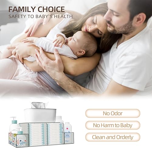 Miniatura 2 de GILPWA Organizador de pañales, organizador de cambiador, organizador de almacenamiento de pañales de acrílico transparente desmontable para