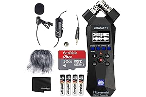 Zoom ZH1 Handy Professional Audio Recorder Essential Bundle with Condenser Microphone and Accessories