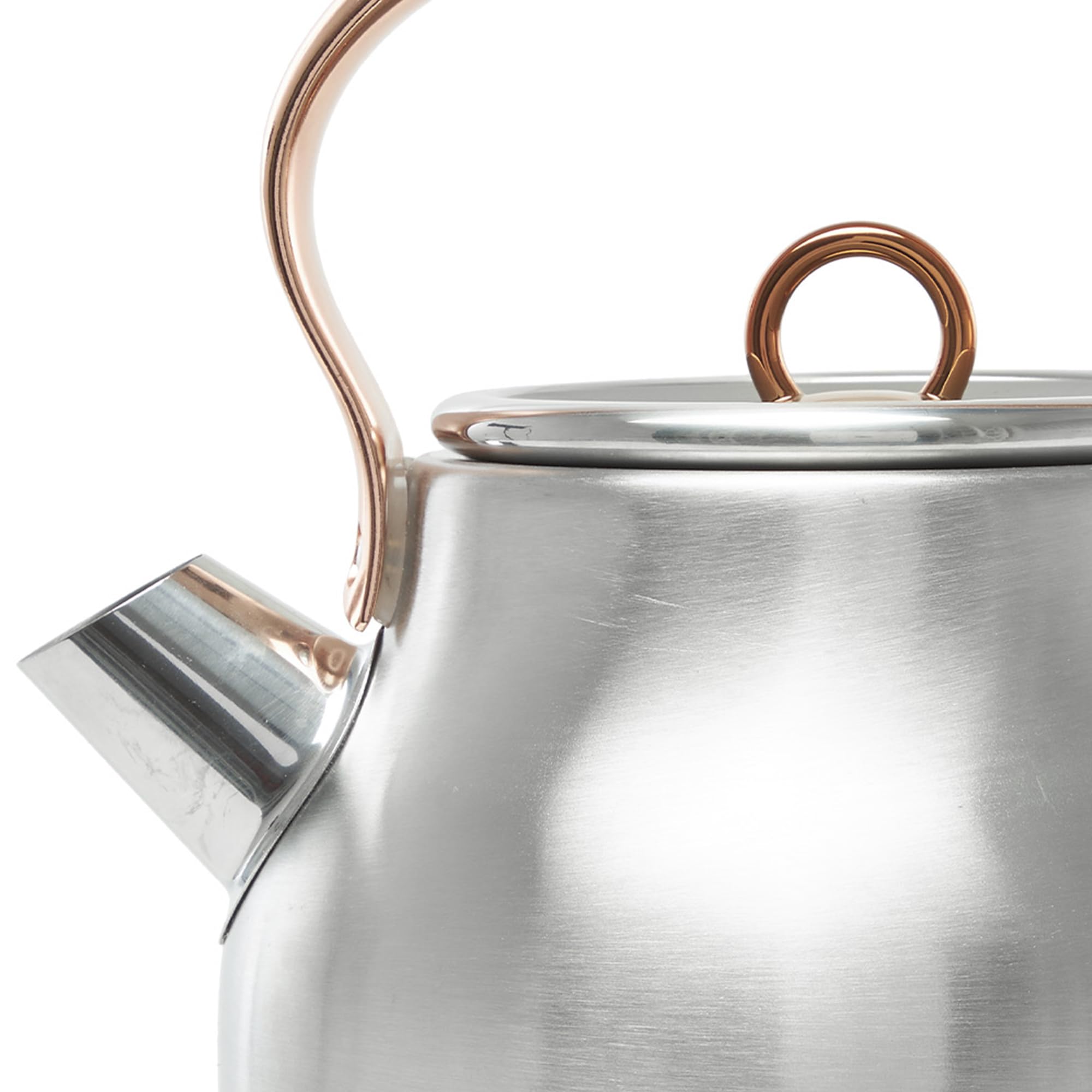 Haden Heritage 1.7 Liter Stainless Steel Electric Kettle, Hot Water Kettle with 360-Degree Base and Auto Shutoff, Steel & Copper