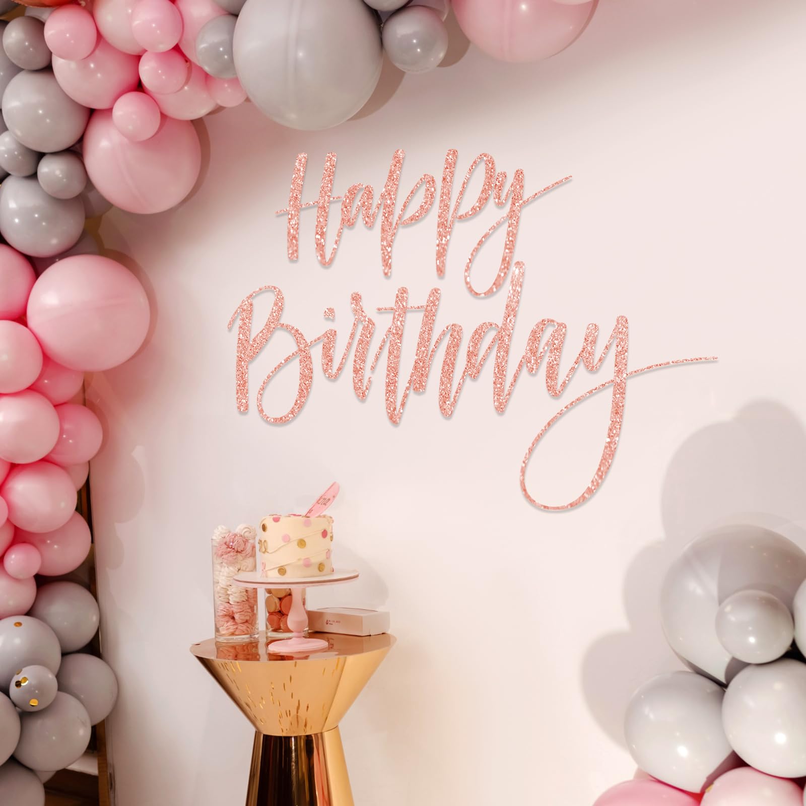 Wooden Happy Birthday Sign - Peel & Stick Party Decal For Walls & Backdrop Decorations