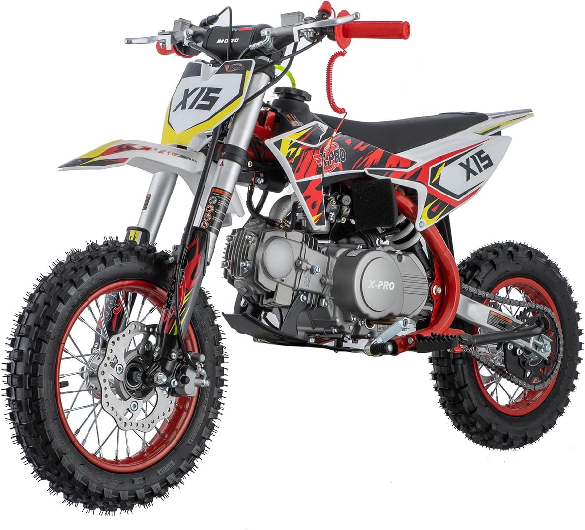 X-PRO X15 110cc Dirt Bike Pit Bike with Zongshen Brand Engine,Semi-Automatic Transmission, Kick Start,12"/10" Wheels!