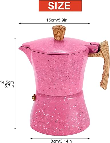 Miniatura 7 de Trjgtas Cafetera de café Moka Pot para estufa de gas o eléctrica 3 tazas de espresso para italiano