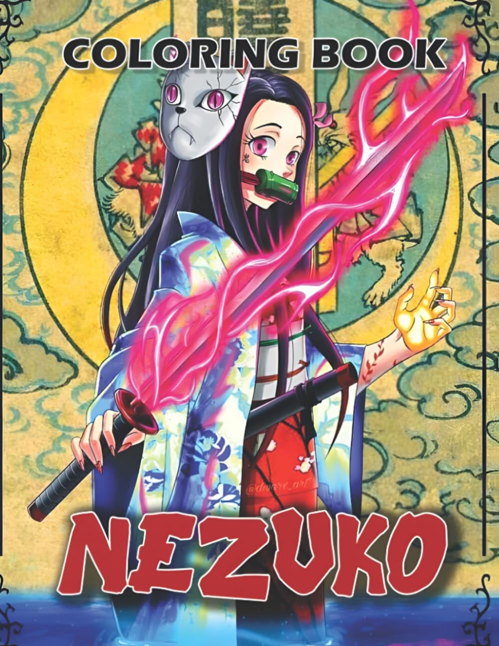 Coloring Book: Simple & Relaxing Nezukou Designs for Stress Relief