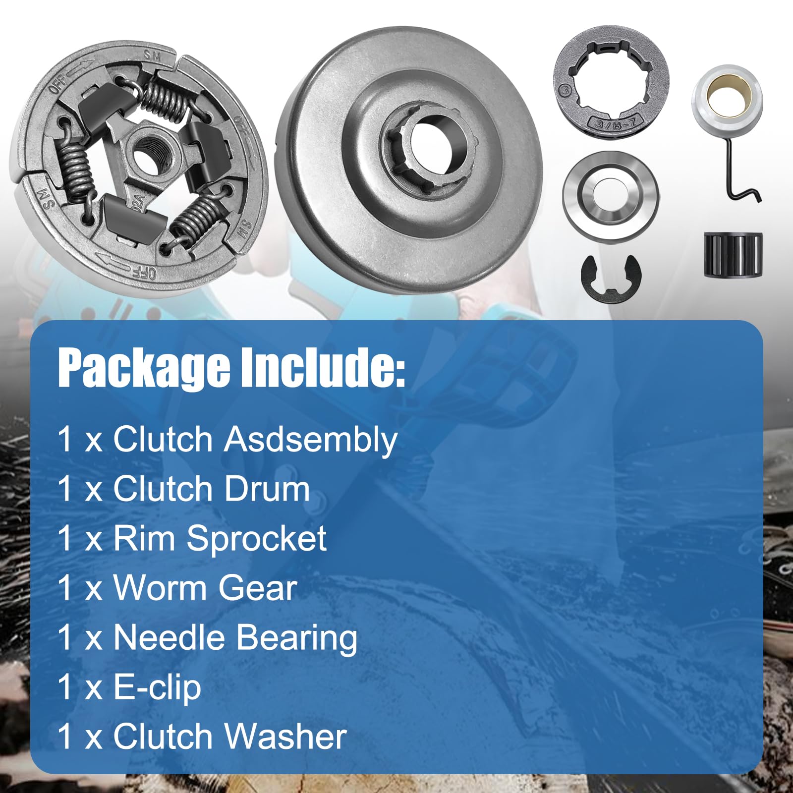3/8 Spur Clutch Drum Sprocket Bearing Kit For MS391 MS311 MS311C Stihl Chainsaw