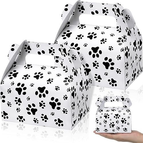 Zonon Caja de impresión de patas, 16 piezas, caja de impresión de patas, regalos de fiesta de perro, caja de papel con estampado de patas, cajas de