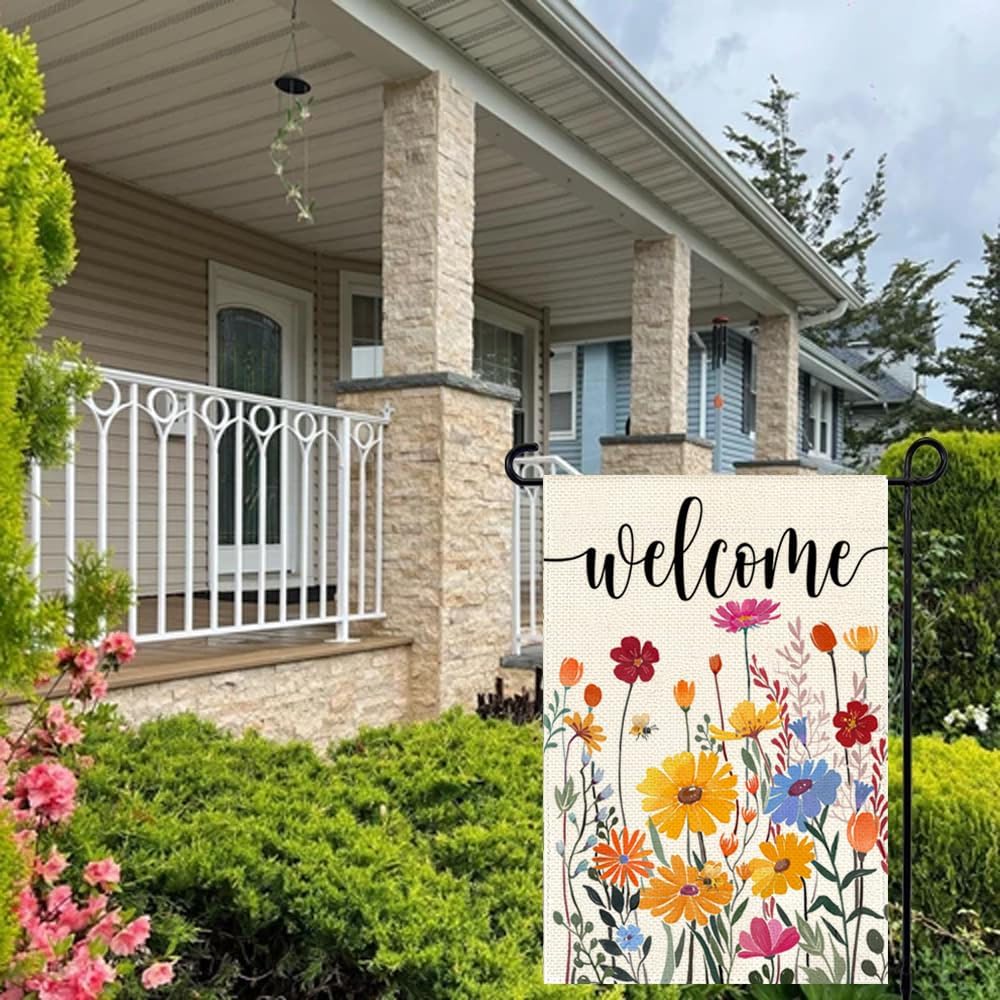 Spring Summer Garden Flag 12x18 Inch Double Sided Outside Colorful Floral Daisy Flowers Outdoor Seasonal Holiday Welcome Yard Porch Decoration - Image 4