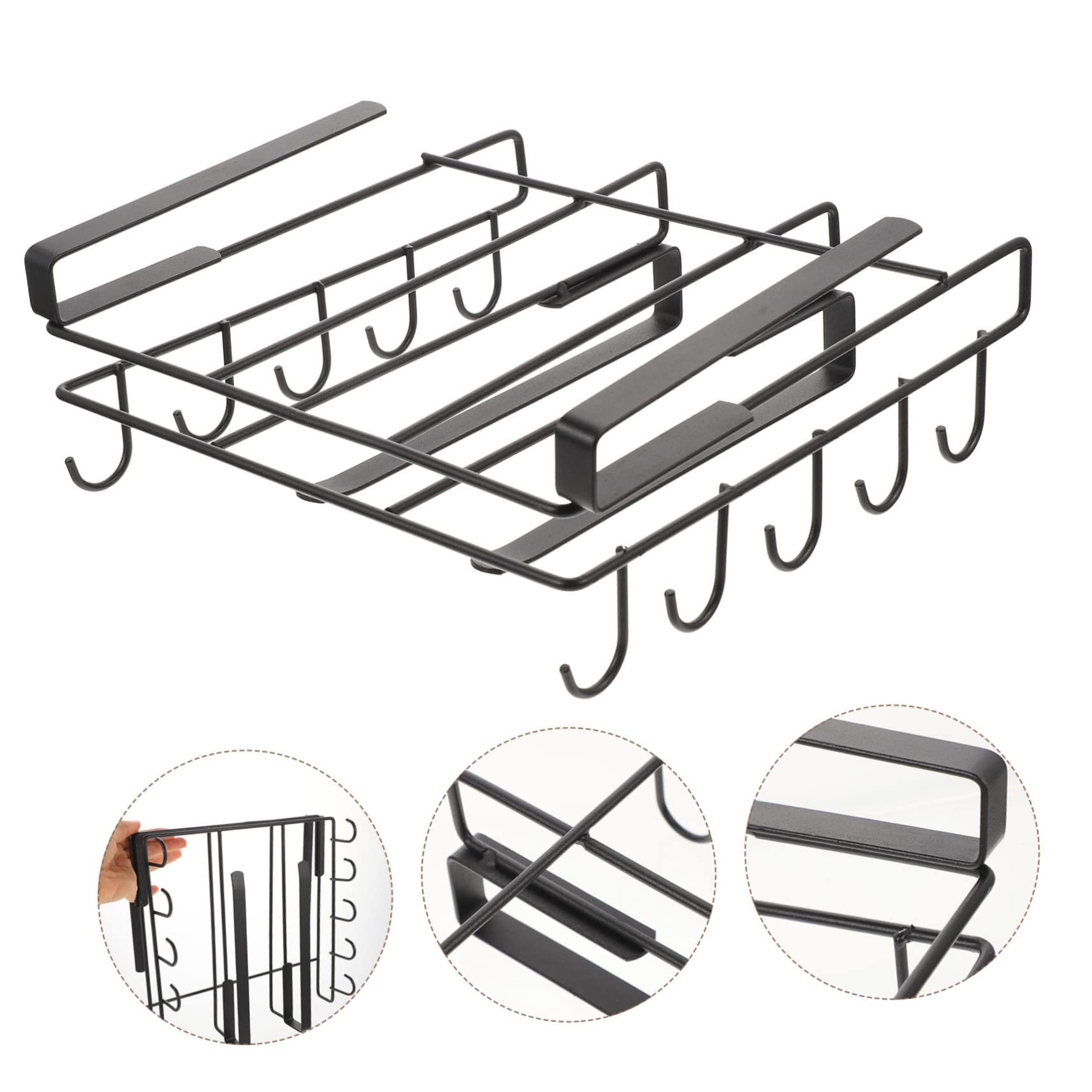 Scaffale Porta Coperchi Pentole e Taglieri da Cucina in Acciaio al Carbonio Nero Design Semplice e Finitura per Organizzare Sottolavello