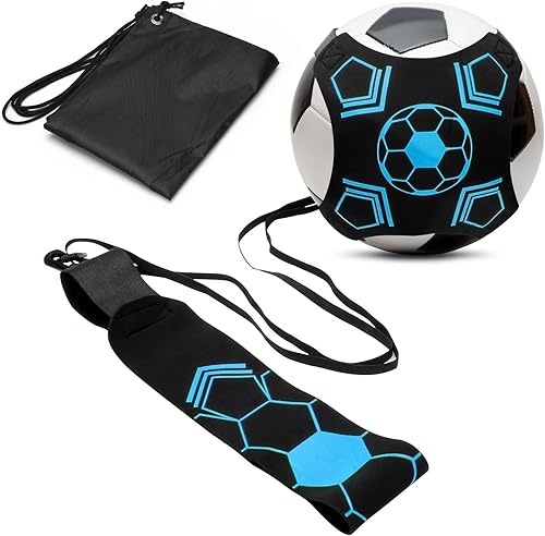 Vista 15 de Coolrunner Entrenador de cinturón de fútbol - Ayuda de práctica para niños, se adapta a pelotas de tamaño 3, 4 y 5 Negro