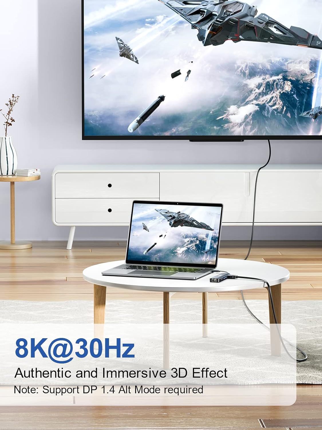 Dockteck USB-C 6 in 1 Multiport Adapter - 8K HDMI, 2 USB-A 5 Gbps, 100W PD, 1Gbps Ethernet for MacBook Pro, Air, HP, XPS and More