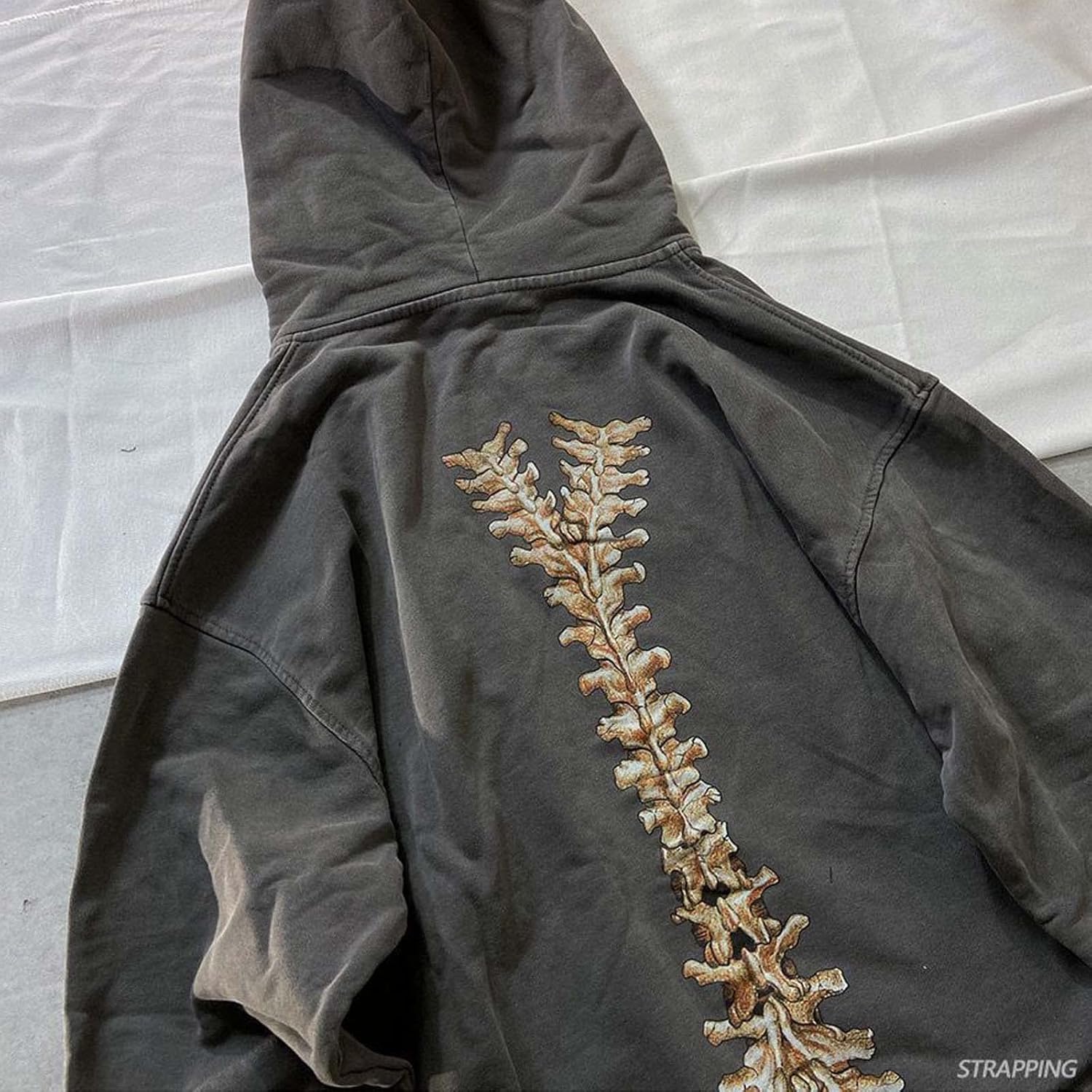 MLAFE Gothic Hooded Sweater Retro Bone Print Hooded sweatshirt Y2K zip-up jacket Grunge Hooded Sweater Harajuku upper garment - Image 7