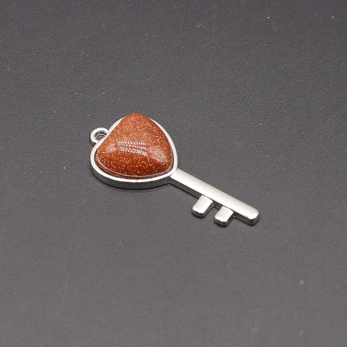 QSLLER 8PCS Natural Stone Pendant Opal Agate White Aventurine Key-shaped Healing Crystals Stone Charms For Jewelry Making DIY Necklaces - Image 5