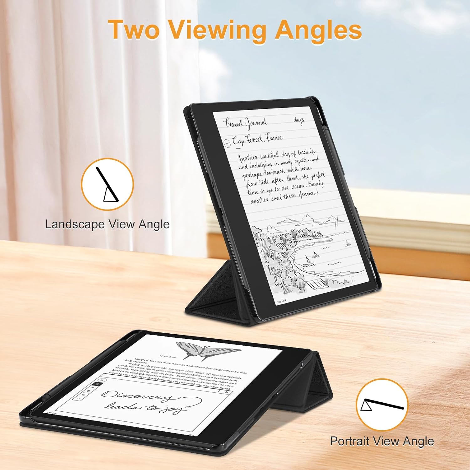 Fintie Trifold Stand Case for 10.2" Kindle Scribe 2024/2022, Black image 2