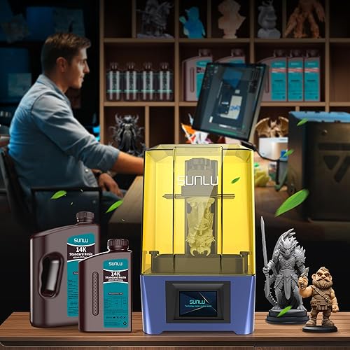 Vista 62 de SUNLU Resina de impresora 3D de 2.2 lbs, resina 3D estándar de curado rápido para impresoras 3D LCD DLP SLA, resina de fotopolímero líquida de 35.27