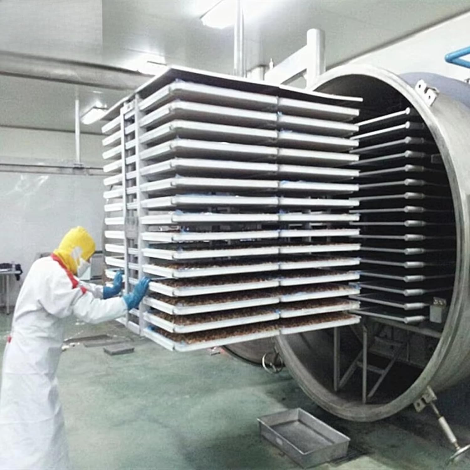 Fully automatic vacuum freeze dryer, industrial-grade food freeze dryer, customizable output, compatible with food production assembly lines.