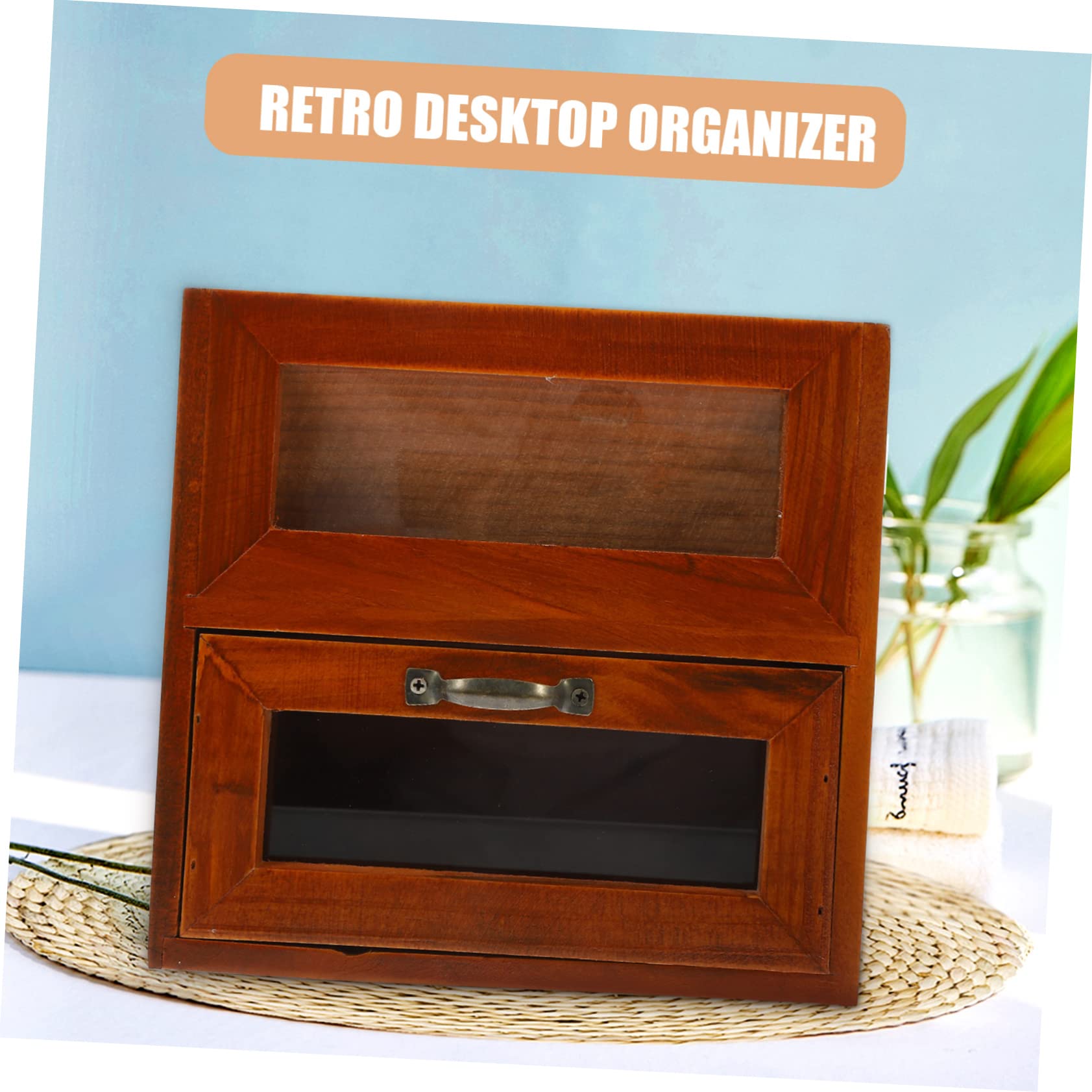 Ciieeo Organisateur De Rangement Pour Bijoux Armoire De Bureau En Bois Boîte De Rangement Pour Pinceaux De Maquillage - Tabletop