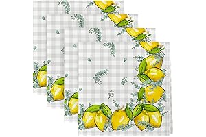 Horaldaily Lemon Fabric Summer Cloth Napkins