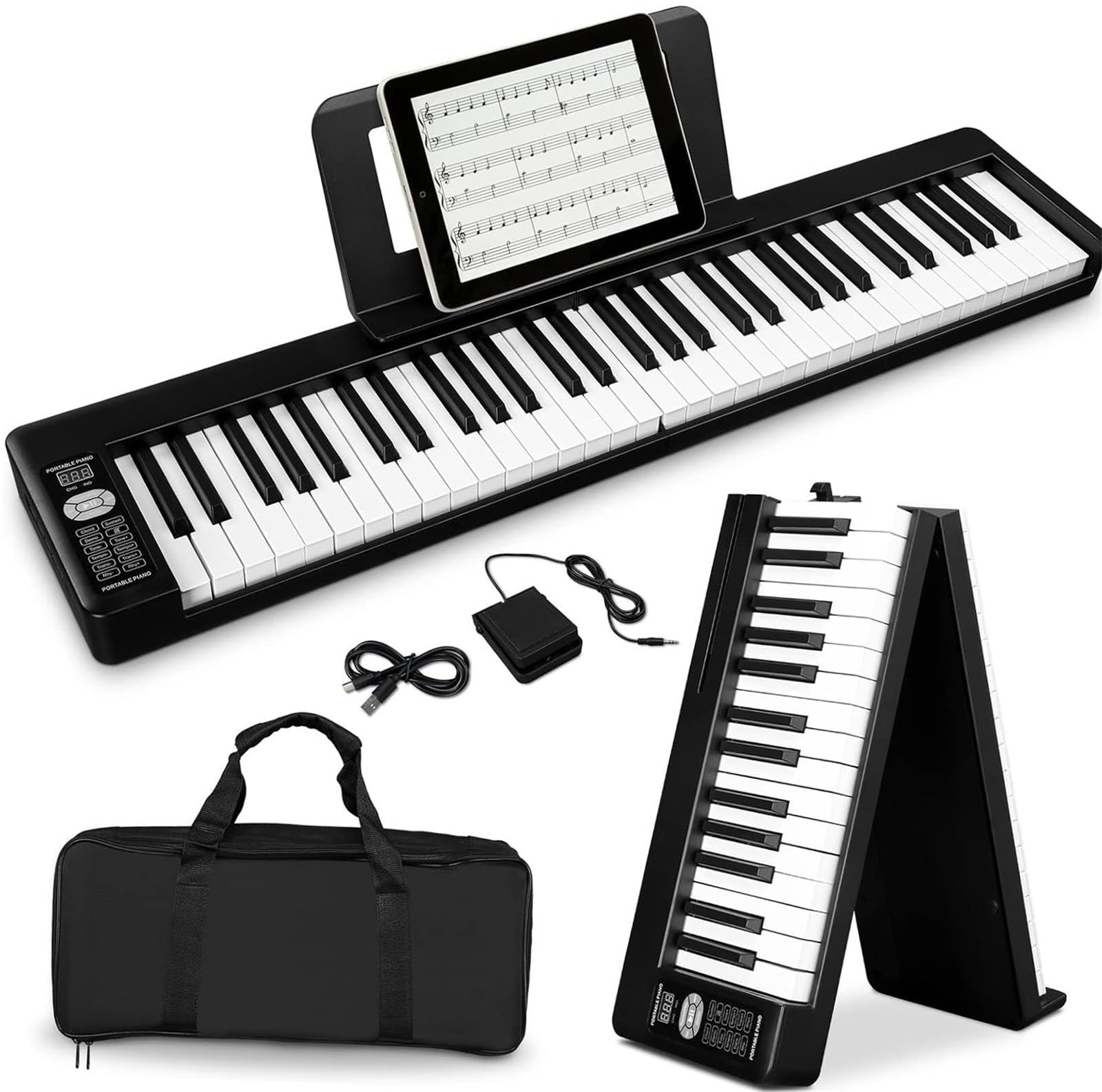 Tastiera Digitale Per Principianti Pianoforte Pieghevole Portatile A 61 Tasti Per Principianti Pianoforte Elettronico Pieghevole MIDI Per La Casa