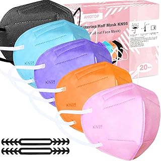 KN95 Mask, KN95 Face Masks, Individually Wrapped Face Masks, Colorful Breathable Cup Dust Masks for Women Men Teen Adults Outdoor Workout, 20 Pack
