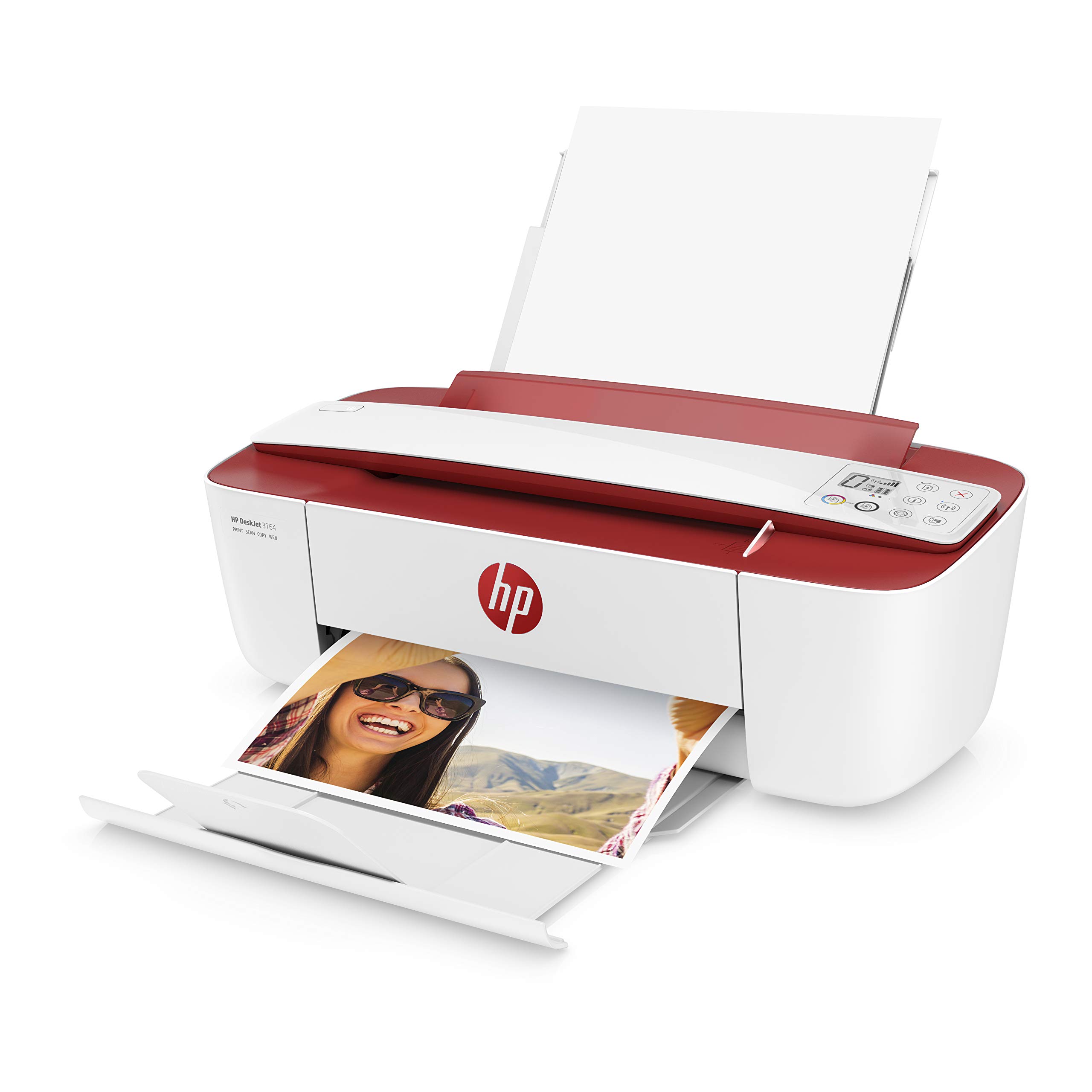 HP DeskJet 3764 Multifunktionsdrucker (Drucken, Scannen, Kopieren, WLAN, Airprint, mit 2 Probemonaten HP Instant Ink Inklusive) rot