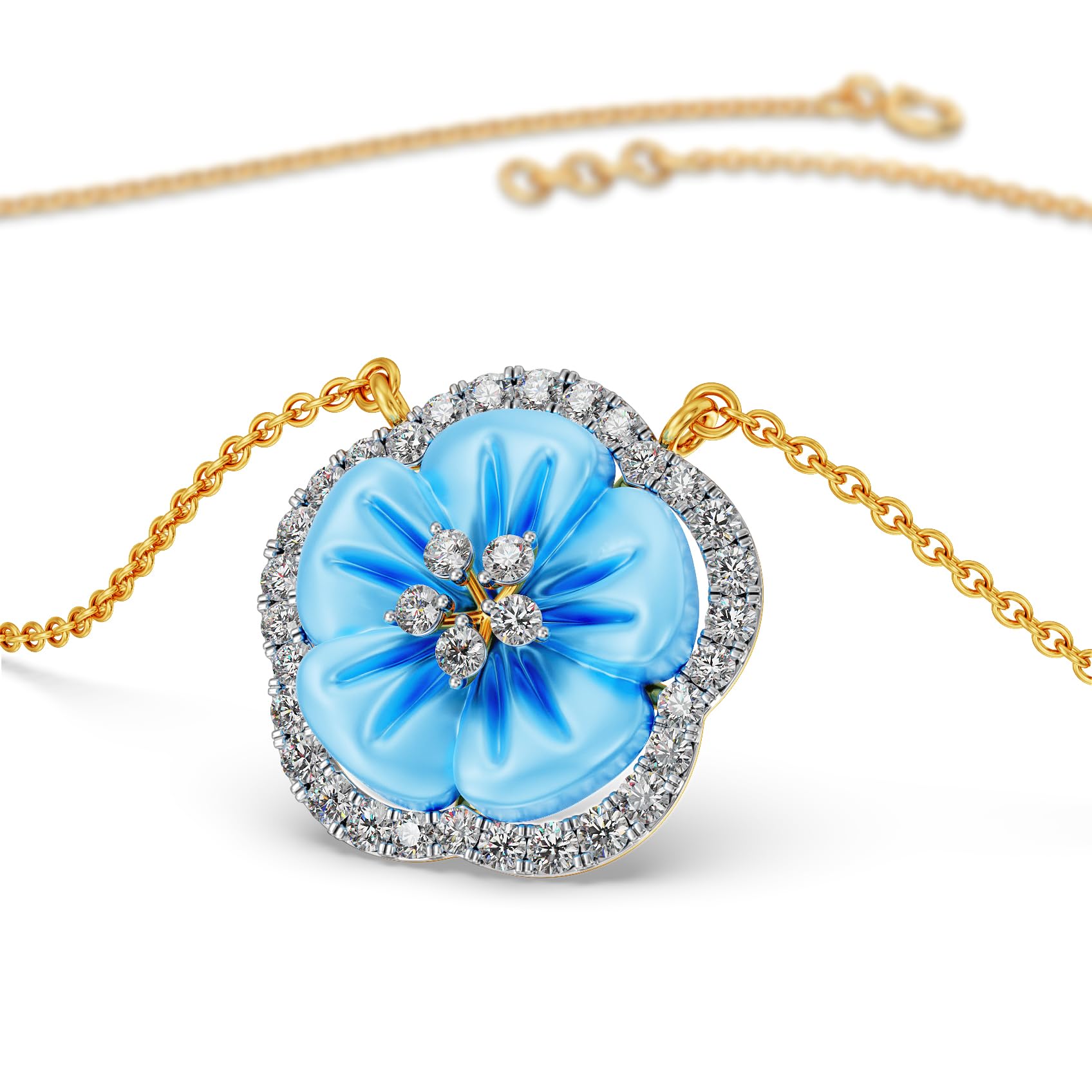 joyalukkas 18 KT Purity | HUID & BIS Hallmark | Sky Bloom Diamond Pendant For Women-picture-24