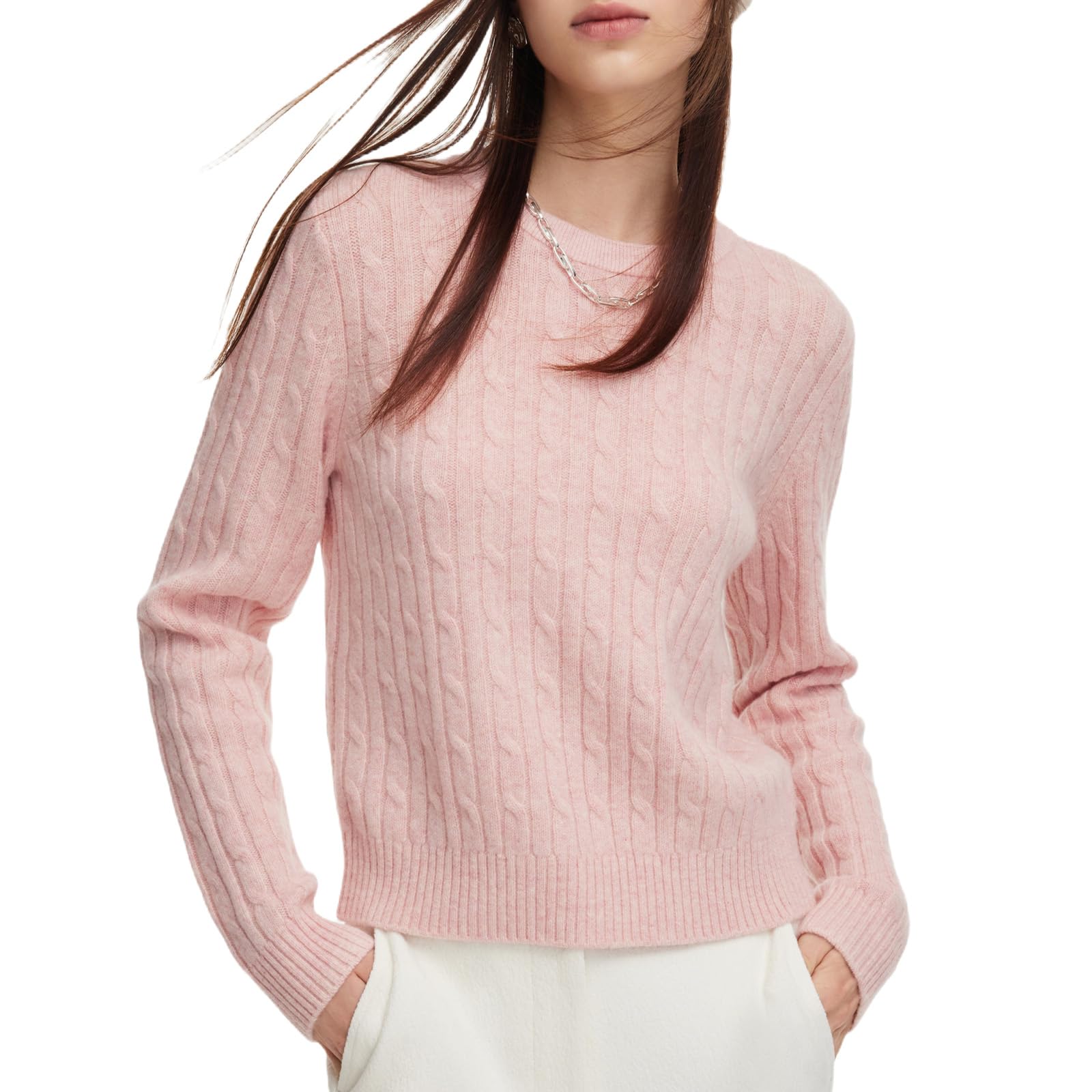 GOELIA Machine Washable Merino Wool Seamless Sweaters for Women Trendy Long Sleeve Mock Neck Spring Sweaters for Women