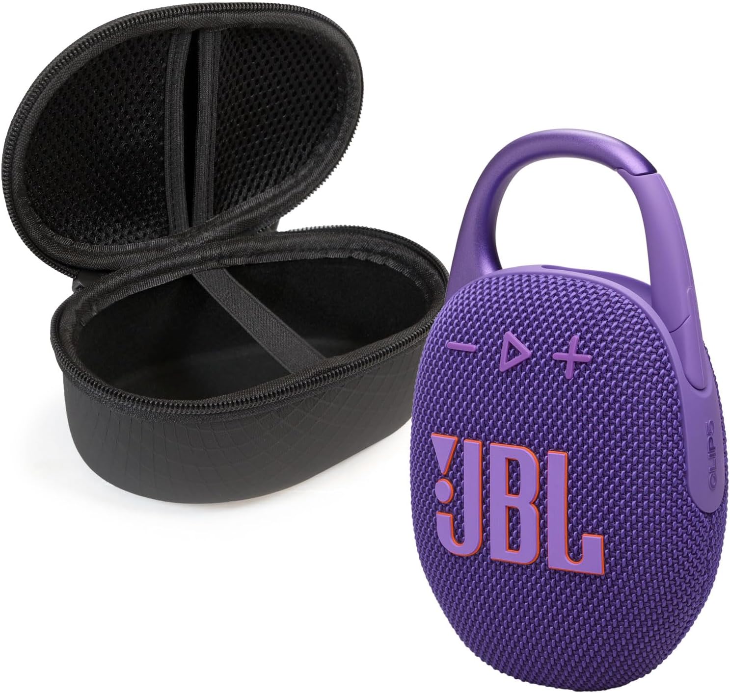 JBL Clip 5 Bluetooth Speaker and divvi! Protective Case - Black