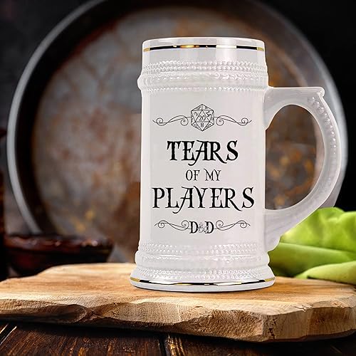 Miniatura 4 de Tears of My Players Dungeons and Dragons - Taza de cerveza para novio, Dungeon Master D&D Dnd DM, divertida, 22 onzas, jarra de cerámica para hombres