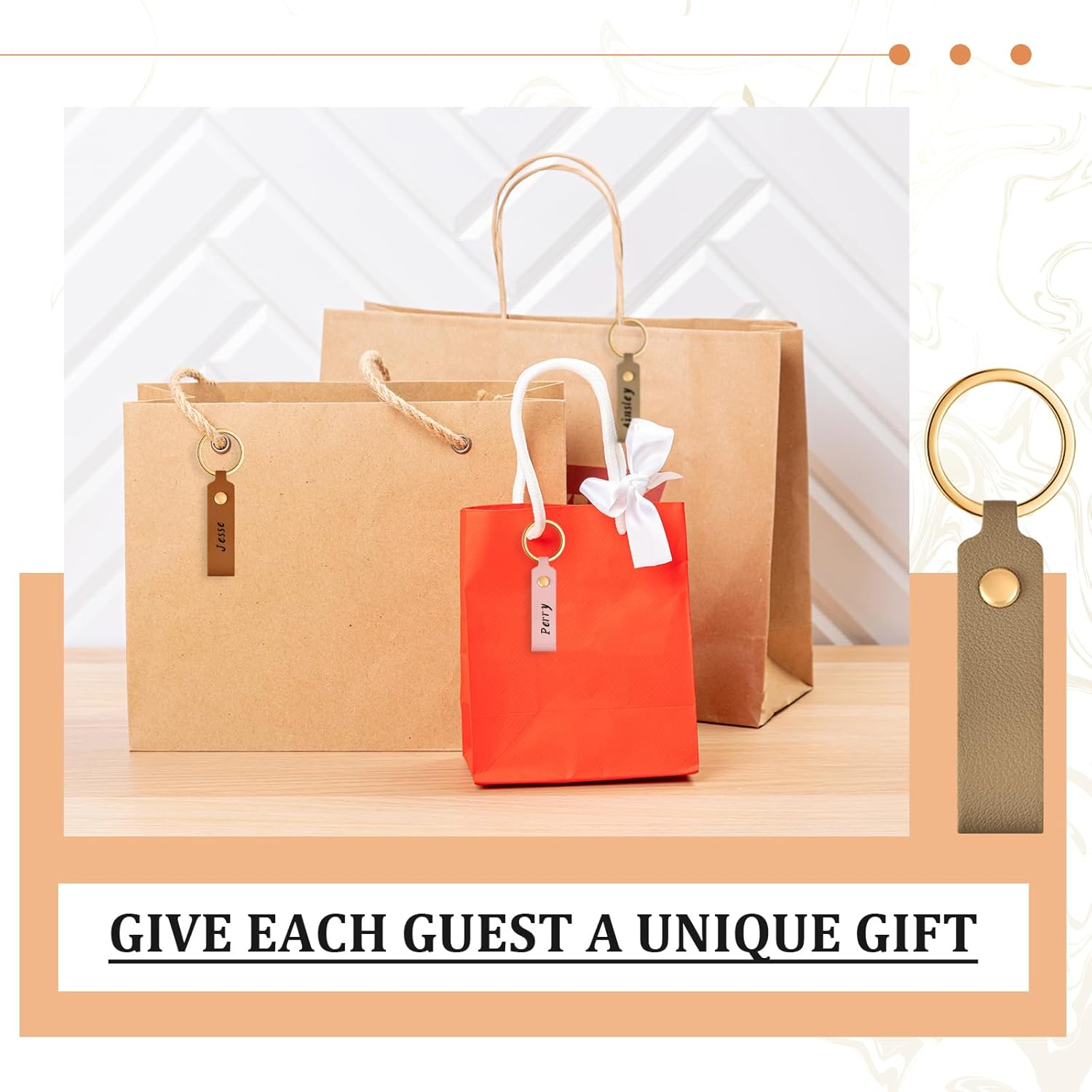 PU Leather Keychain Blanks Bulk Laser Engraving Blanks Keychain Kit with Key Rings for DIY Key Chains Craft