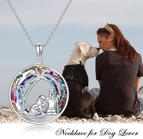 Miniatura 2 de POPKIMI Regalos para perros, collar de perro para mujer, collar con dije de perro de plata esterlina con cristal para perro, regalos conmemorativos