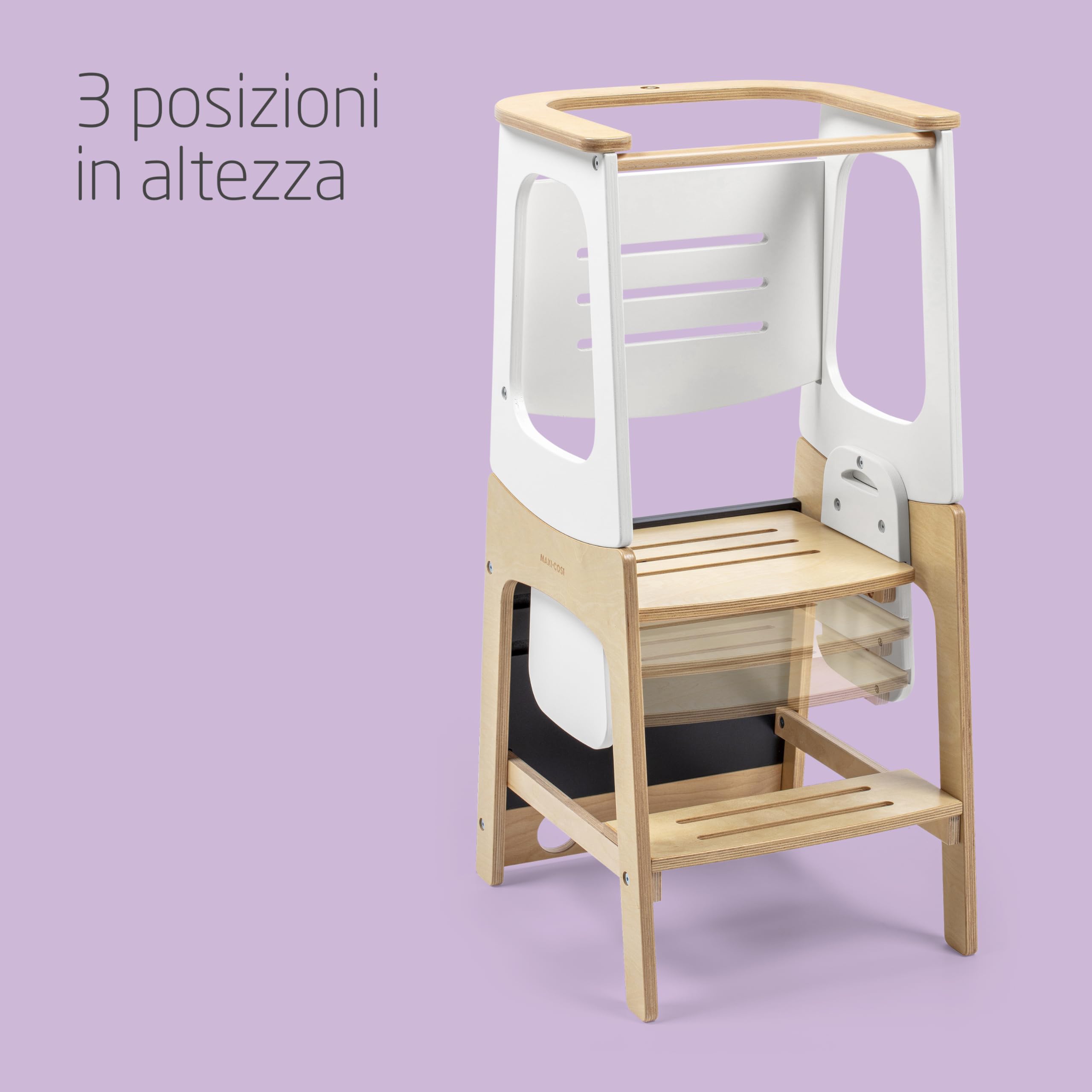 Helangel Torre Montessoriana Pieghevole Per Bambini,Montessori Learning Tower Rregolabile In Altezza Di Età Superiore18 Mesi Bambini Per Montessori Learning Cucina In Legno Naturale(legno Aggiornato