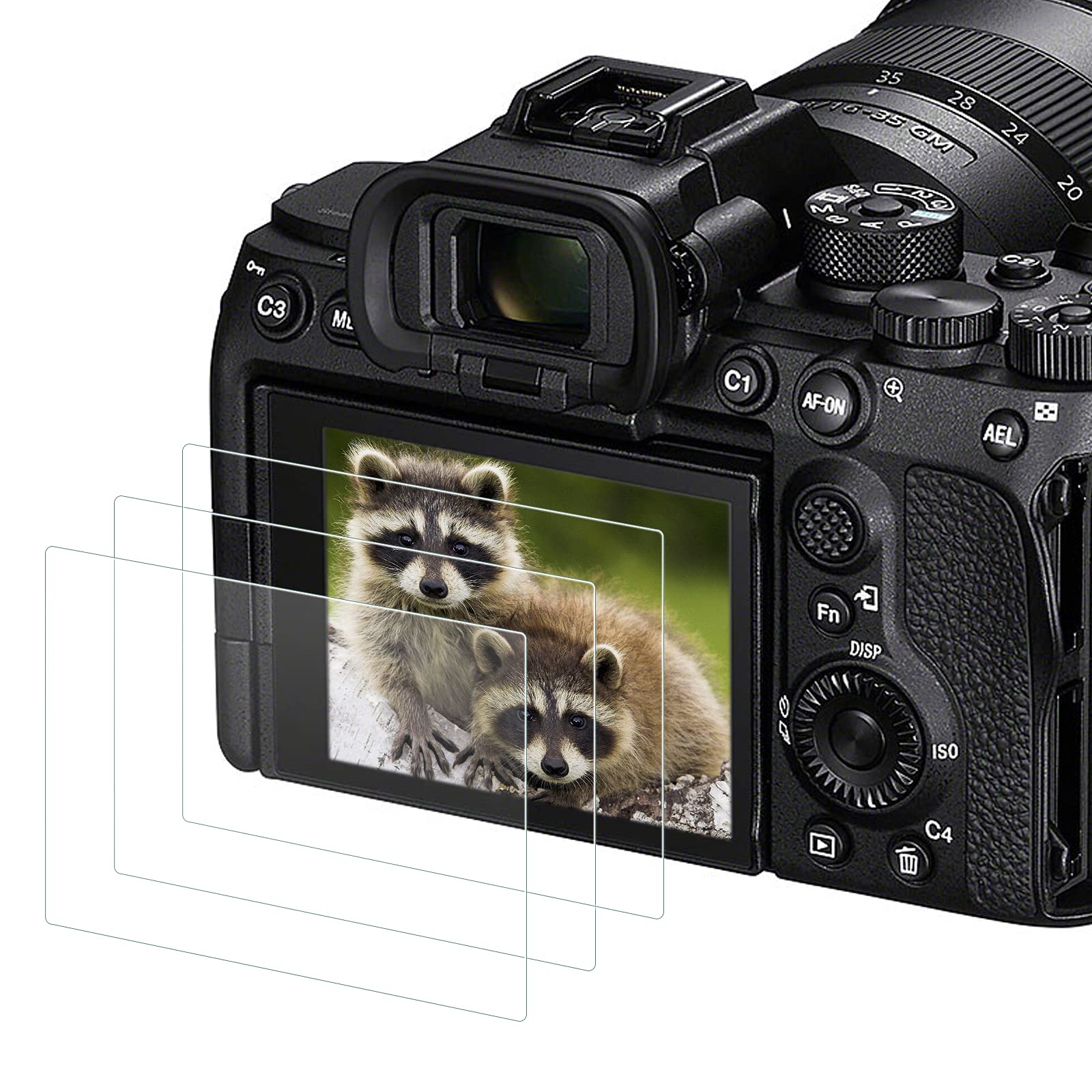 Screen Protector For A7SIII,9H Hardness LCD Tempered Glass protector Fit for Sony Alpha a7SII a7SIII a7RIV A7RIII A7III A7II, A7C RX100 ZV-1, 1* Hot Shoe Caps