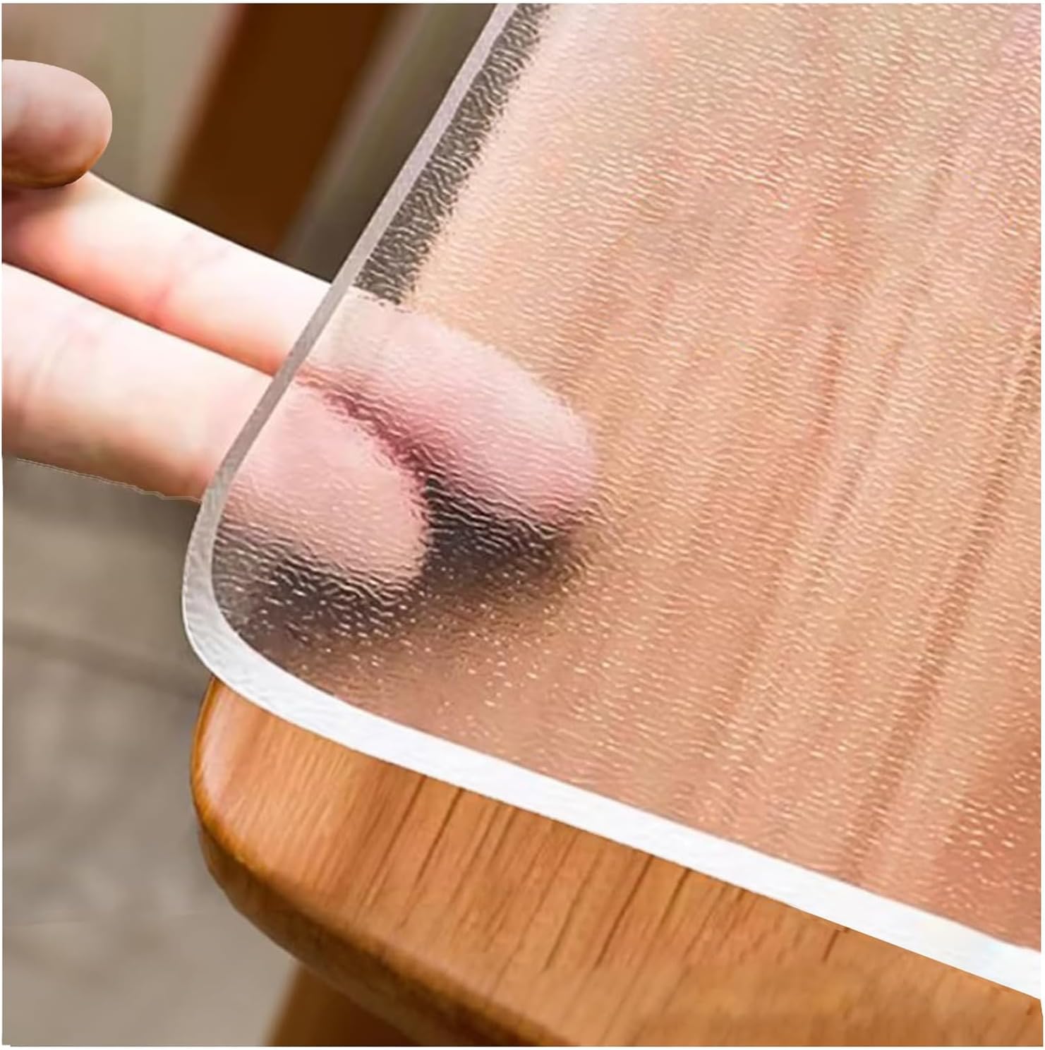 26 x 46 Inch Frosted Table Protector, 2mm Thick PVC Plastic Table Cover, Waterproof & Heat Resistant Clear Desk Pad Mat for Dining, Coffee and Glass Tables