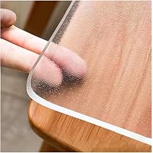 26 x 46 Inch Frosted Table Protector, 2mm Thick PVC Plastic Table Cover, Waterproof & Heat Resistant Clear Desk Pad Mat for Dining, Coffee and Glass Tables