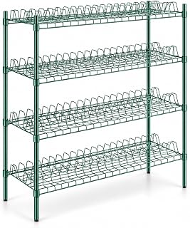 Green Epoxy Drying Rack, 24x60 Inch, 4-Shelf Kit with 74 Inch Posts, NSF Listed, Wire Storage System for Kitchens, Walk-Ins