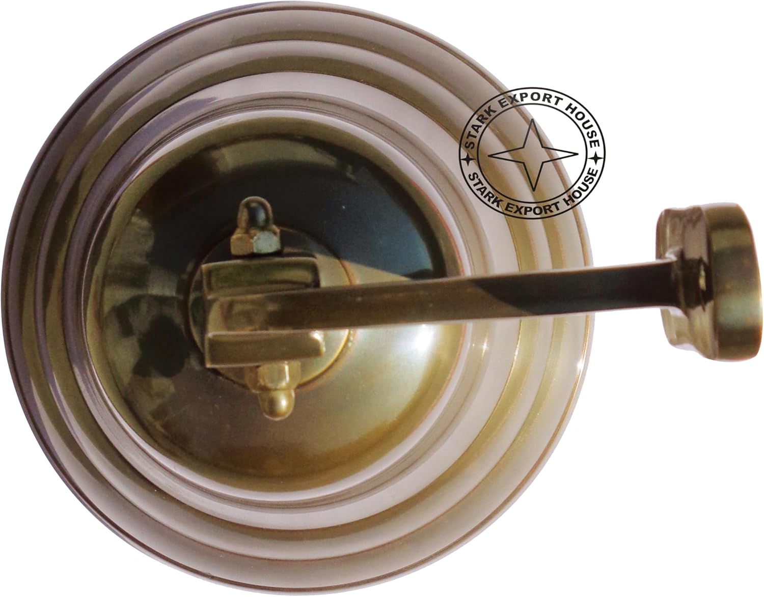 8 Inch Solid Antique Brass Ship Bell Beautiful Decorative & Functional School Reception Dinner Shop Hotel Service Bells Super Loud Hand Call Bell Nautical Best for Gift (KUGH)