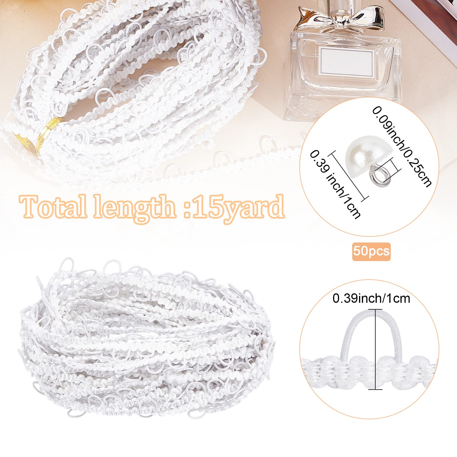 50 Boutons Perles à Coudre - Ronds 10-11 Mm, Pour Robe Mariée, DIY