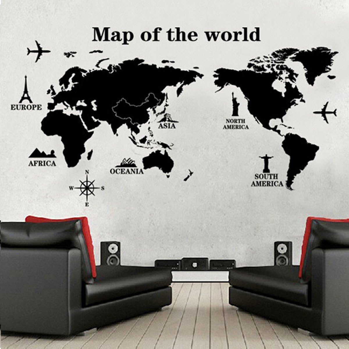 Amazon ウォールステッカー 世界地図 名勝 ステッカー 地図 Wall Sticker ウォールペーパー 壁紙 ウォールシール 地図 60 90cm ウォールステッカー オンライン通販 Amazon ウォールステッカー 世界地図 名勝 ステッカー 地図 Wall Sticker ウォールペーパー 壁紙 ウォールシール 地図 60 90cm ウォールステッカー オンライン通販