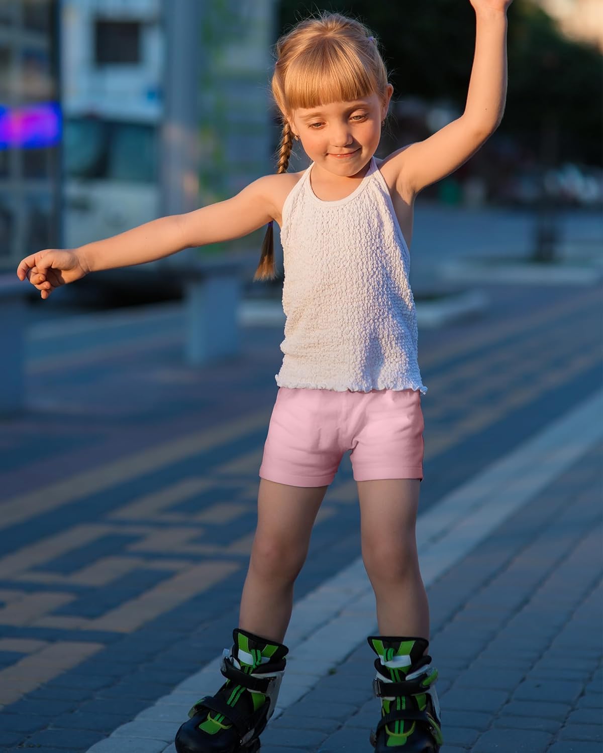 FEQO 5 Pack Toddler Girls Bike Shorts Cotton Girls Cartwheel Shorts Under Dress Dance Shorts for Baby Girls - Image 2