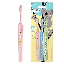 Spazzolino TePe Mini, Extra Soft, Colori assortiti, 3pz, spazzolino per bambini, spazzolino con setole extra soft per pulizia delicata, dal primo dente fino ai 3 anni
