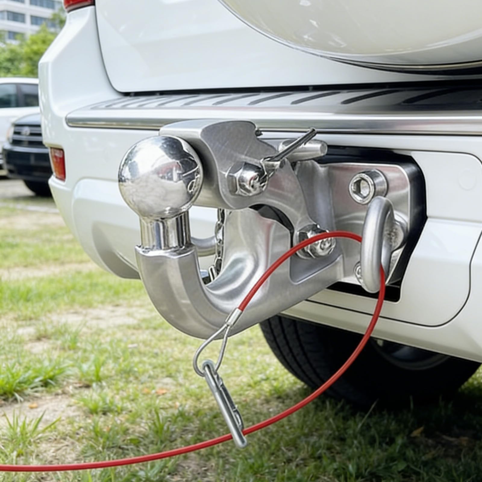 Breakaway Cable - 1m x 4mm Trailer Caravan Break Away Cable with 2 Carabiners, Easy Quick Fit Breakaway Cable Carbine Threaded Hook Towing Caravan Trailer for Breakaway Brake Safety Handbrake — view 6