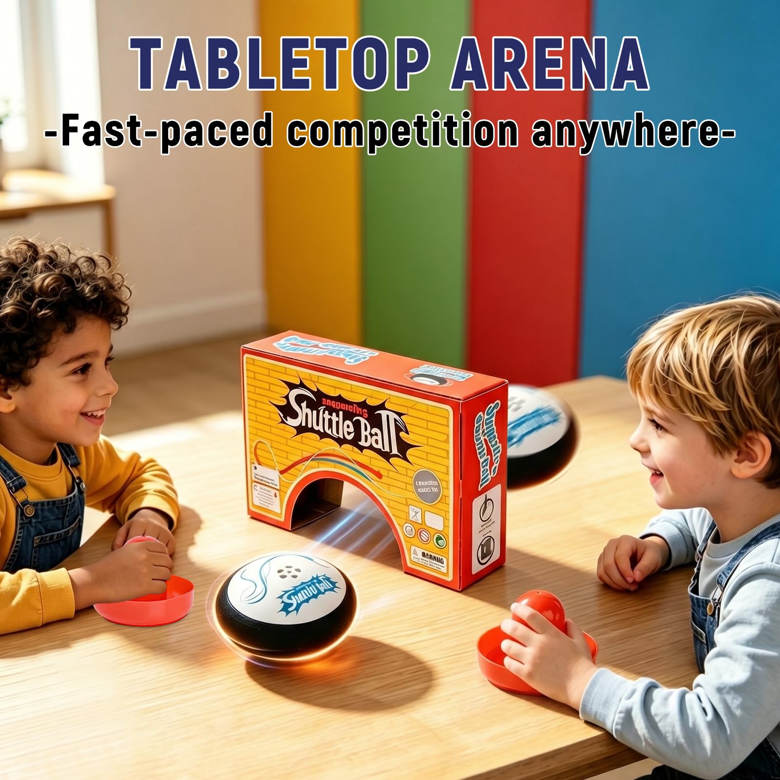 Air Hockey Hover Puck Set – Elektrisch Schwebend, 2 Pusher, Für Glatte Oberflächen, ABS