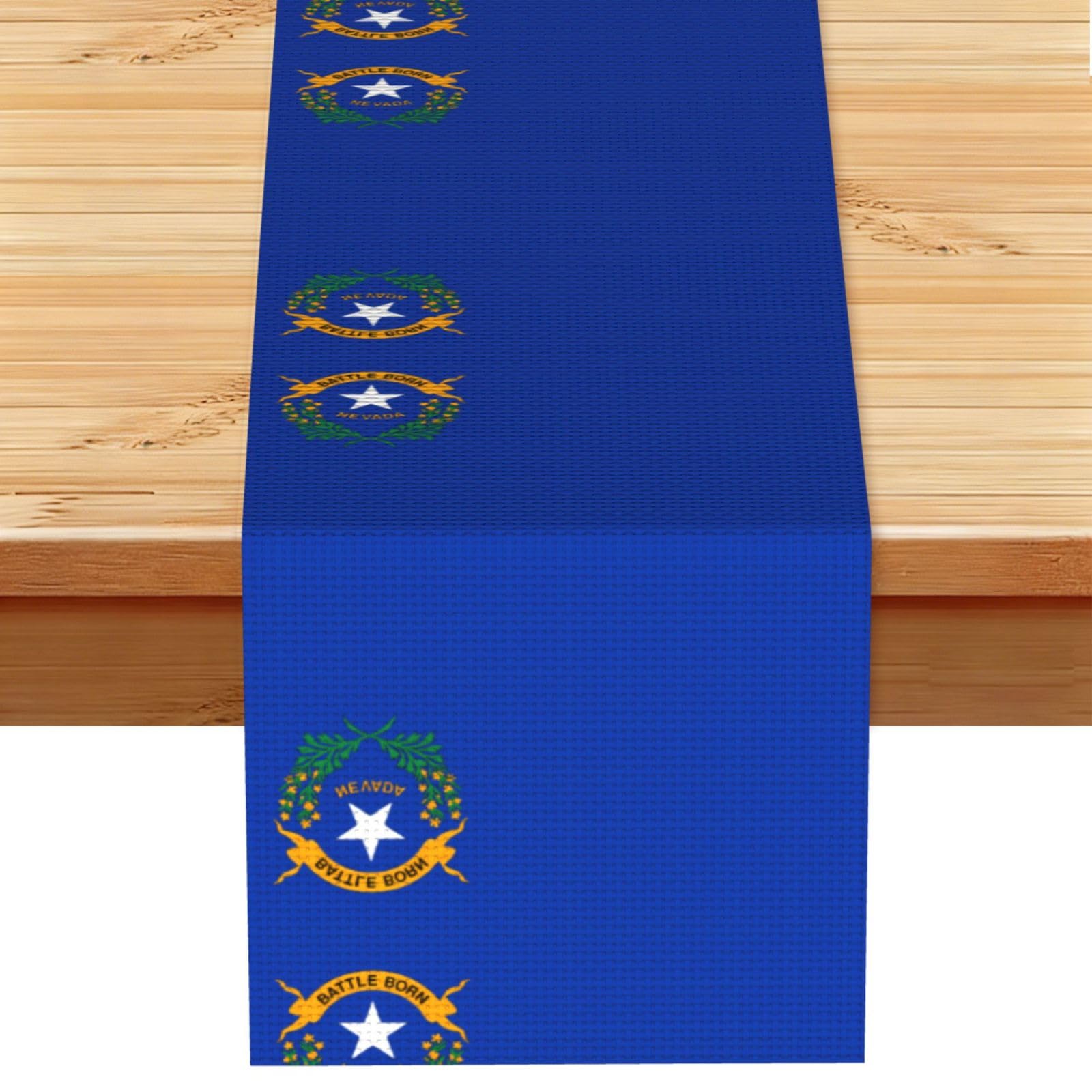 Nevada State Flag Linen Feel Table Runner Wedding Party Home Decoration