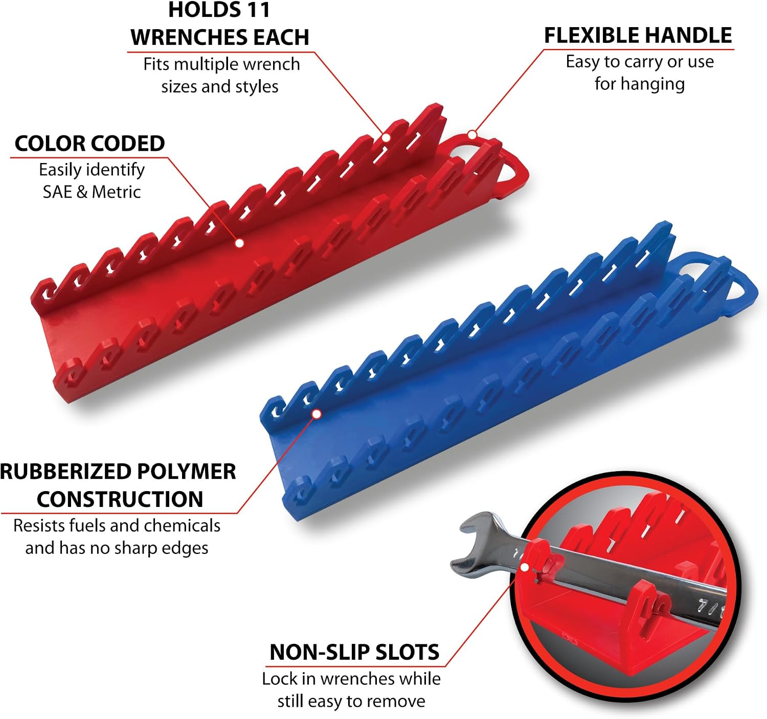 Performance Tool W30595 2 pk. 11-Slot Wrench Racks